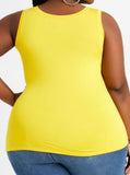 Basic Sleeveless Yellow Tank Top