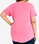 Basic Crew Neck Pink Tee