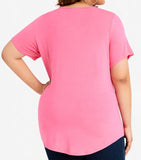 Basic Crew Neck Pink Tee